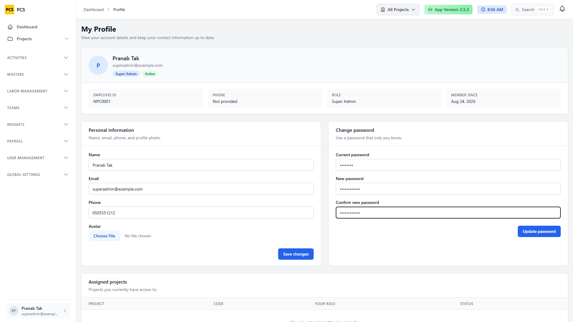 User profile